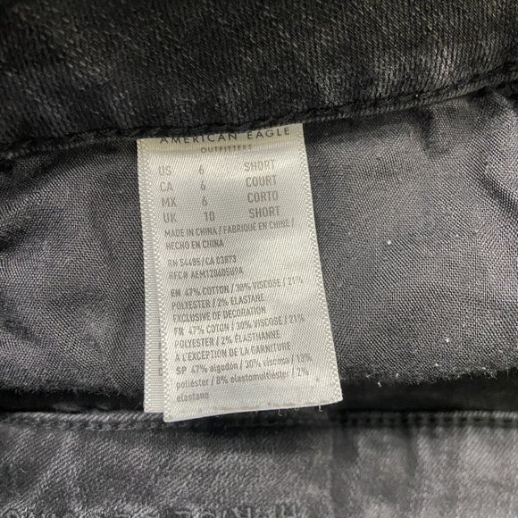 AMERICAN EAGLE Hi-Rise Jegging Skinny Leg Black Denim Jeans Women's Size 6 Short - Picture 9 of 13